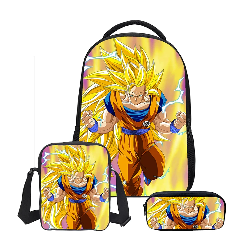 3 шт. Dragon Ball школьные ранцы комплект обувь для мальчиков школьный с портфель пенал