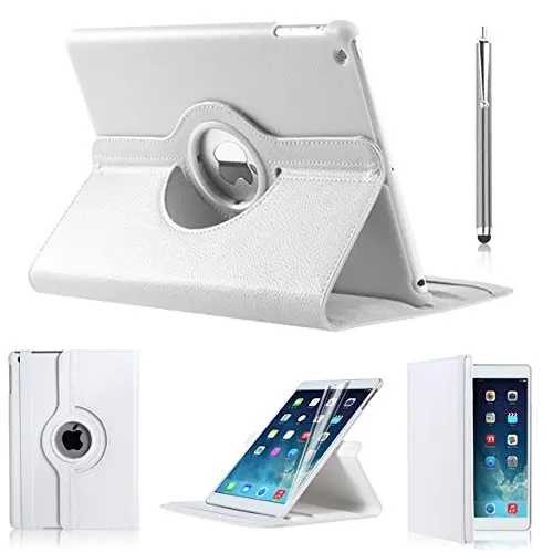 White 360 градусов вращающийся кожаный смарт-чехол для Apple iPad Air 1 Air 2 5 6 iPad 9,7 A1822 A1823 A1893 Coque Funda - Цвет: White