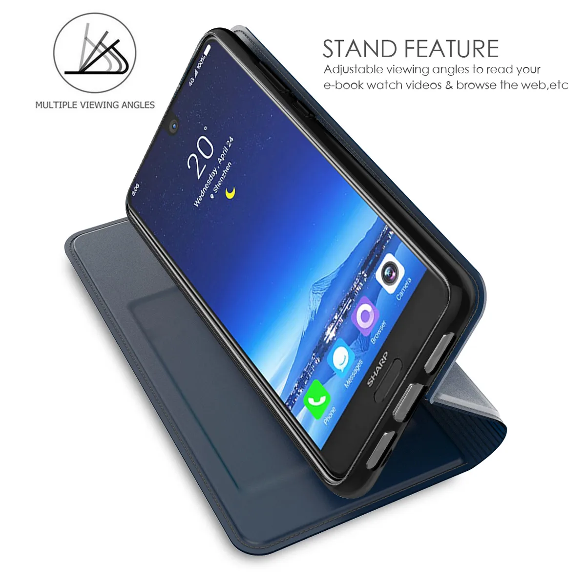 Чехол для Sharp Aquos S2 S3 Mini роскошный чехол из искусственной кожи с откидной крышкой и