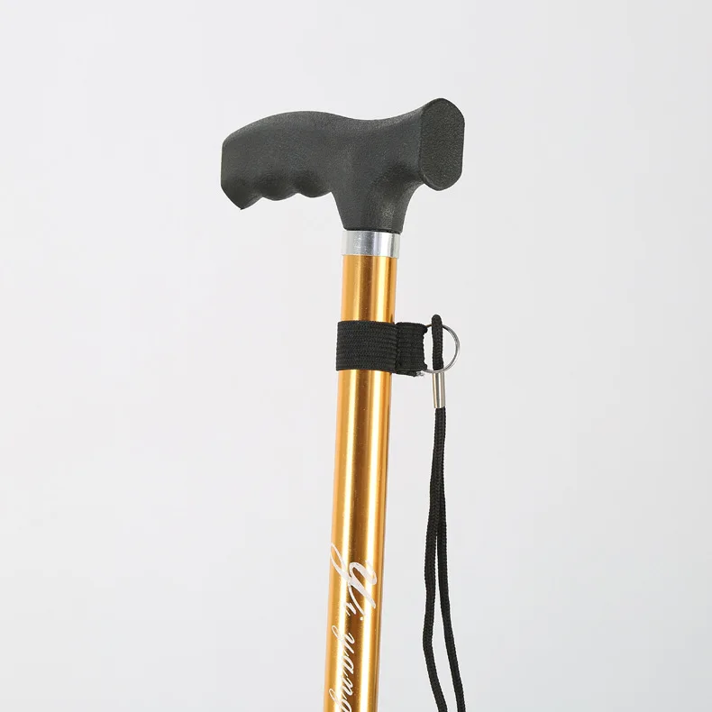 Factory direct adjustable height aluminum climbing cane single crutches retractable aluminum alloy anti-skid walking stick
