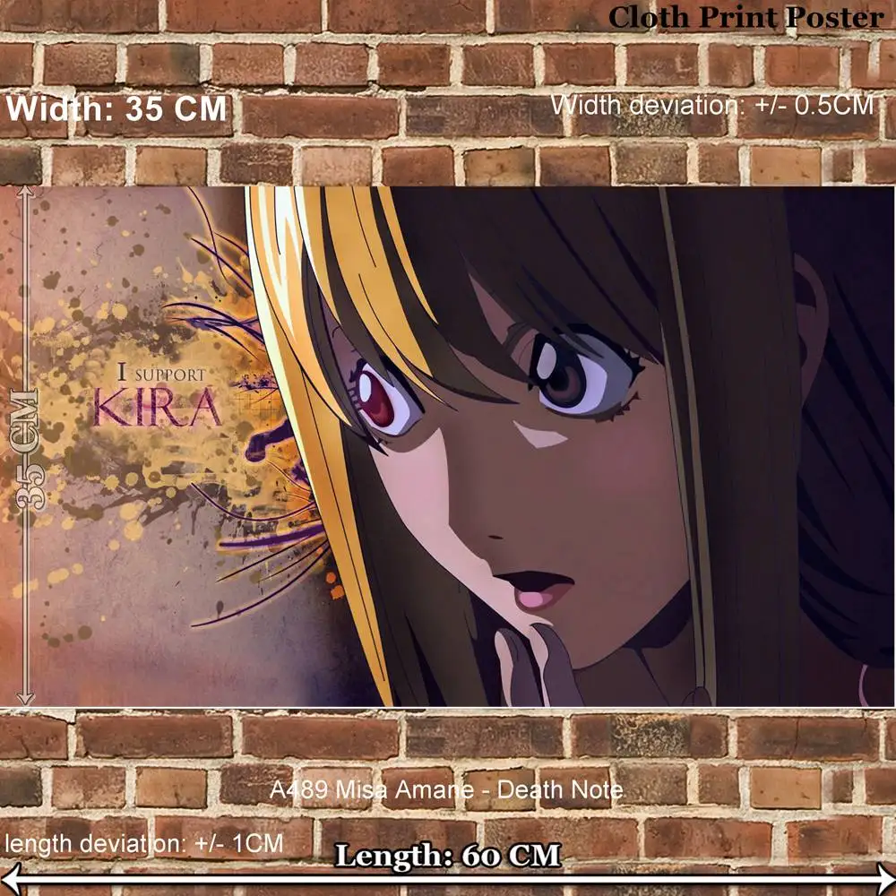 Ткань арт Принт Плакат Аниме A489 Миса Амане Death Note (35 см х 60 см) стены стикер|poster