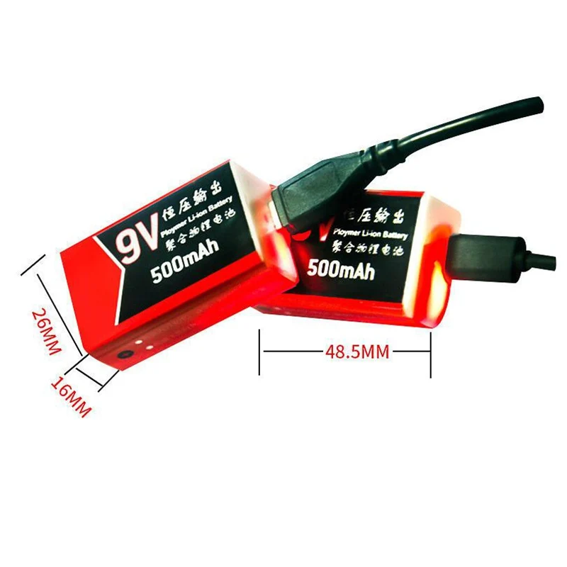 GTF 9 в 500 батарея mAh USB литий-полимерная аккумуляторная для мультиметра микрофона