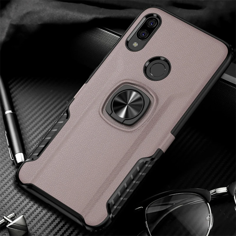 Противоударный защитный чехол для Xiaomi Redmi Note 7 Pro 4 X 4X Note 6 5 Pro, Гибридный Металлический Чехол-подставка с кольцом для Redmi Note7 Pro, чехол s