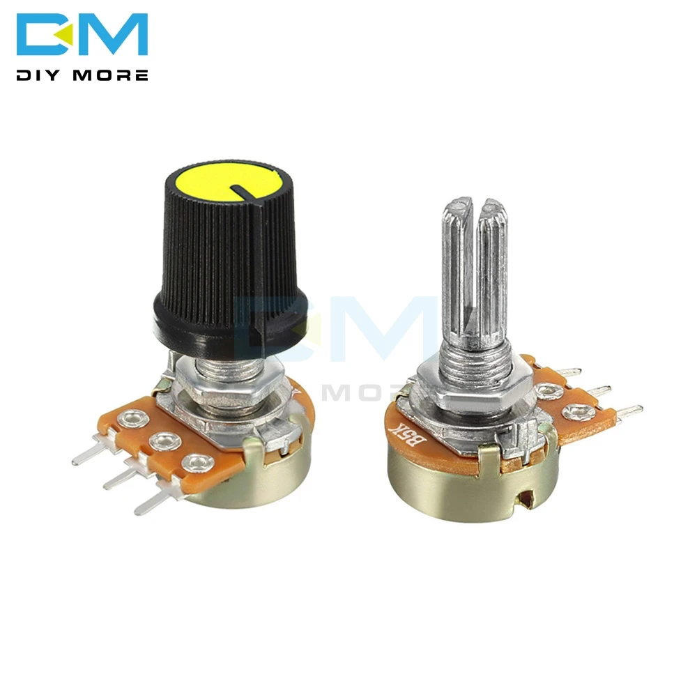 

5PCS 1K 2K 5K B10K 20K B50K 100K 250K 500K 1M Ohm Potentiometer Resistor Linear Taper Rotary Potentiometer Caps Knob For Arduino