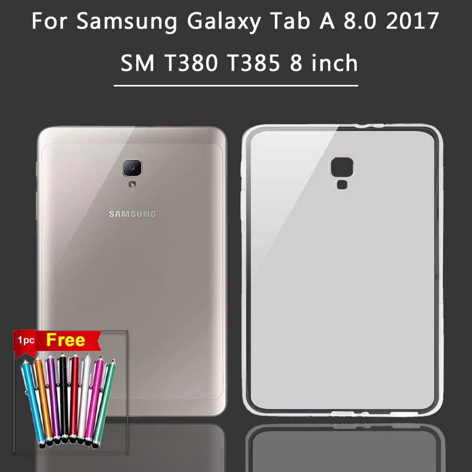 Мягкий силиконовый Ультратонкий чехол для планшета Samsung Galaxy Tab A 8 0 2017 T380 T385 дюймов