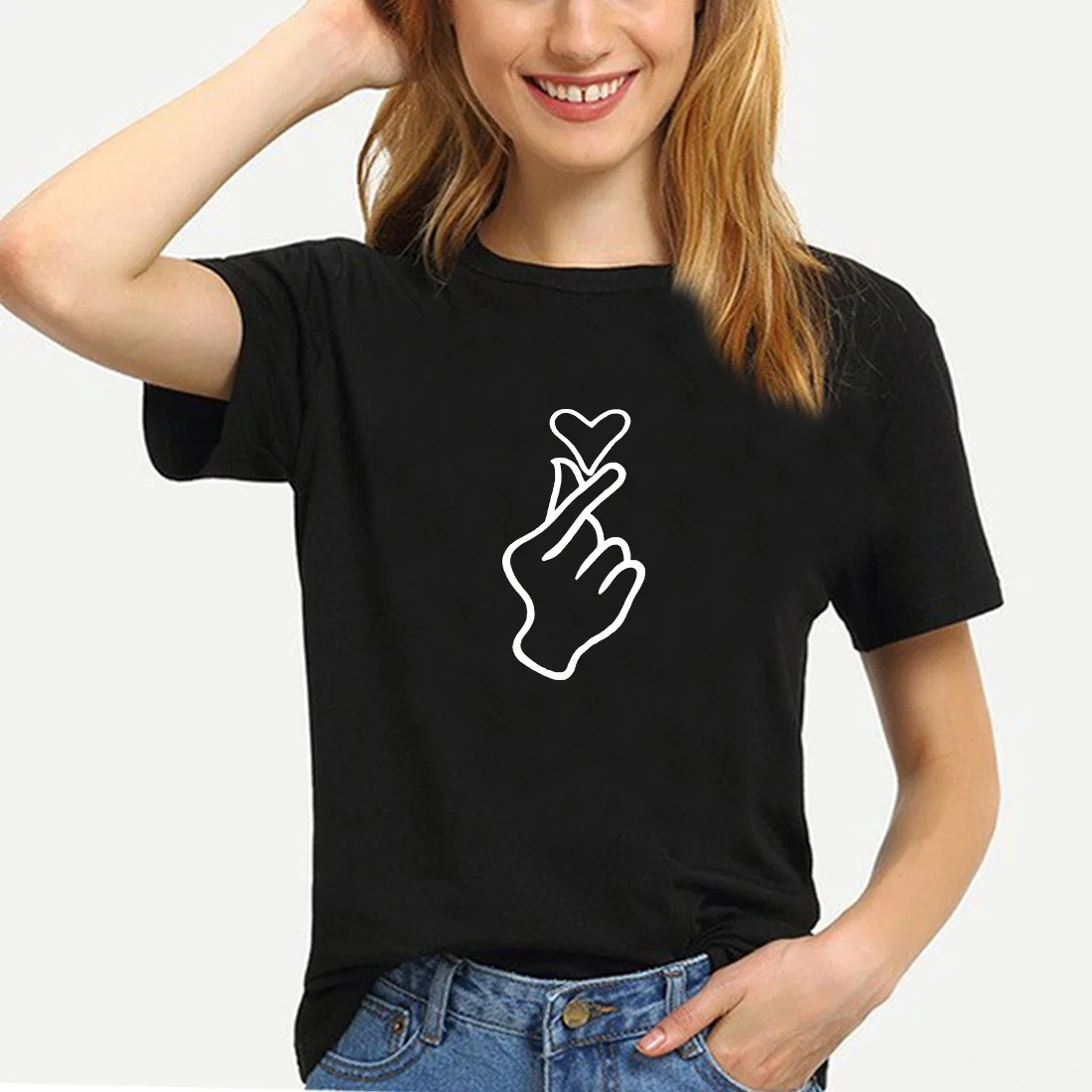 

Графический Футболка Femme летние футболки с короткими рукавами, хлопковая Футболка с круглым вырезом для женщин с длинным рукавом, Свободная...