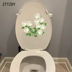 ZTTZDY 20,6*19,6 см белая роза мультфильм цветок Туалет стикер Современное искусство спальня настенные наклейки T2-0260