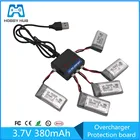 Hobby hub 3,7 в 380 мАч литий-полимерный аккумулятор + запасные части для зарядного устройства USB для Hubsan X4 H107 H107L H107D JD385 JD388 аккумулятор