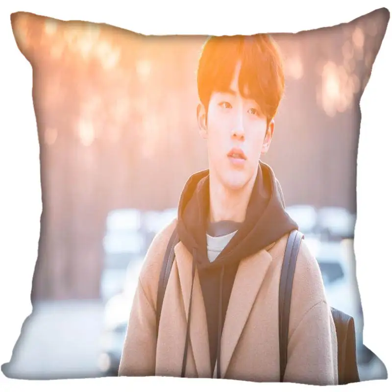 

Custom Kpop Nam Joo Hyuk Printed Square silk Pillowcases 40x40cm,35x35cm One Side Satin Pillowcase Custom Logo
