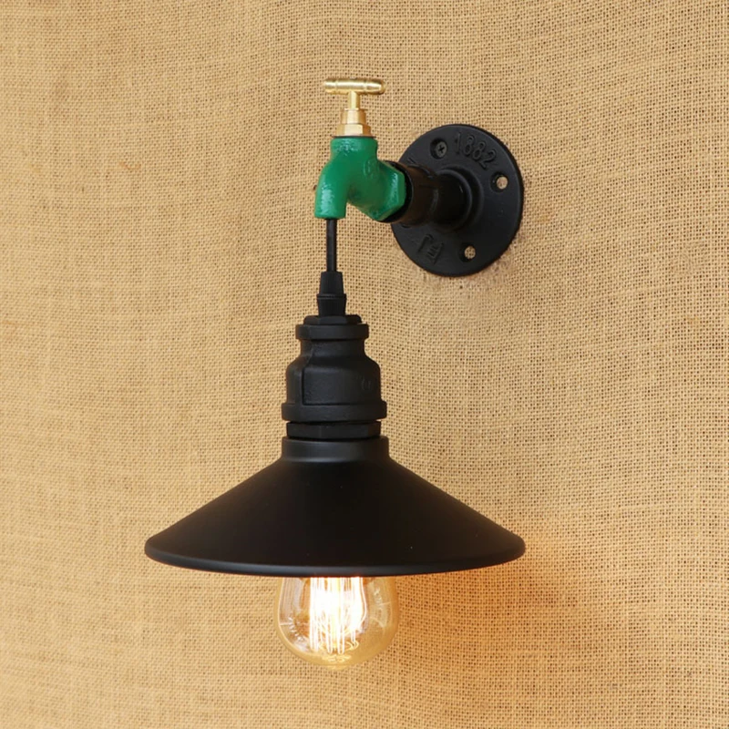Современная винтажная металлическая водопроводная комнатная лампа E27 в стиле