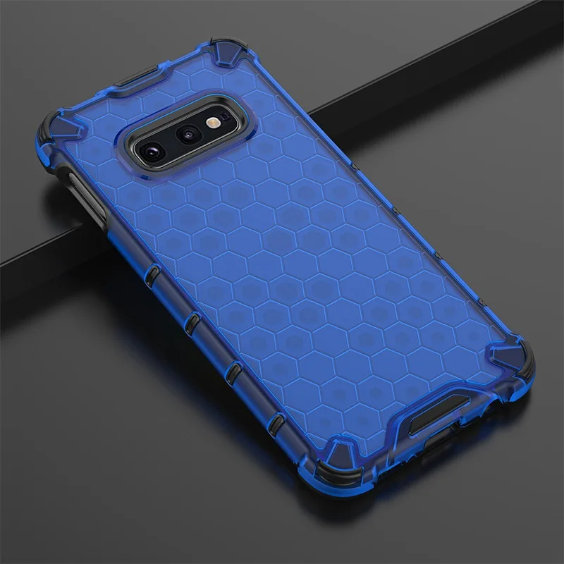 Двухслойный Гибридный ТПУ PC защитный чехол для Samsung Galaxy S10 Plus Note 10 Plus S10e A7 A10 A20 A30 A40 A50 A70 M20 M30 чехол - Цвет: Clear Blue