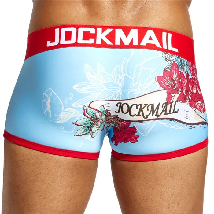 JOCKMAIL Boxer Sexy Men Underwear nylon printed boxershorts men trunks cuecas boxer masculina youth big boy Men Gay Underwear