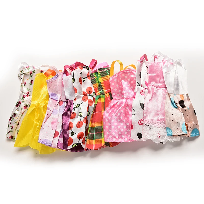 Мини платье для куклы ручной работы 10 шт. тонкая одежда наряд игрушка детей