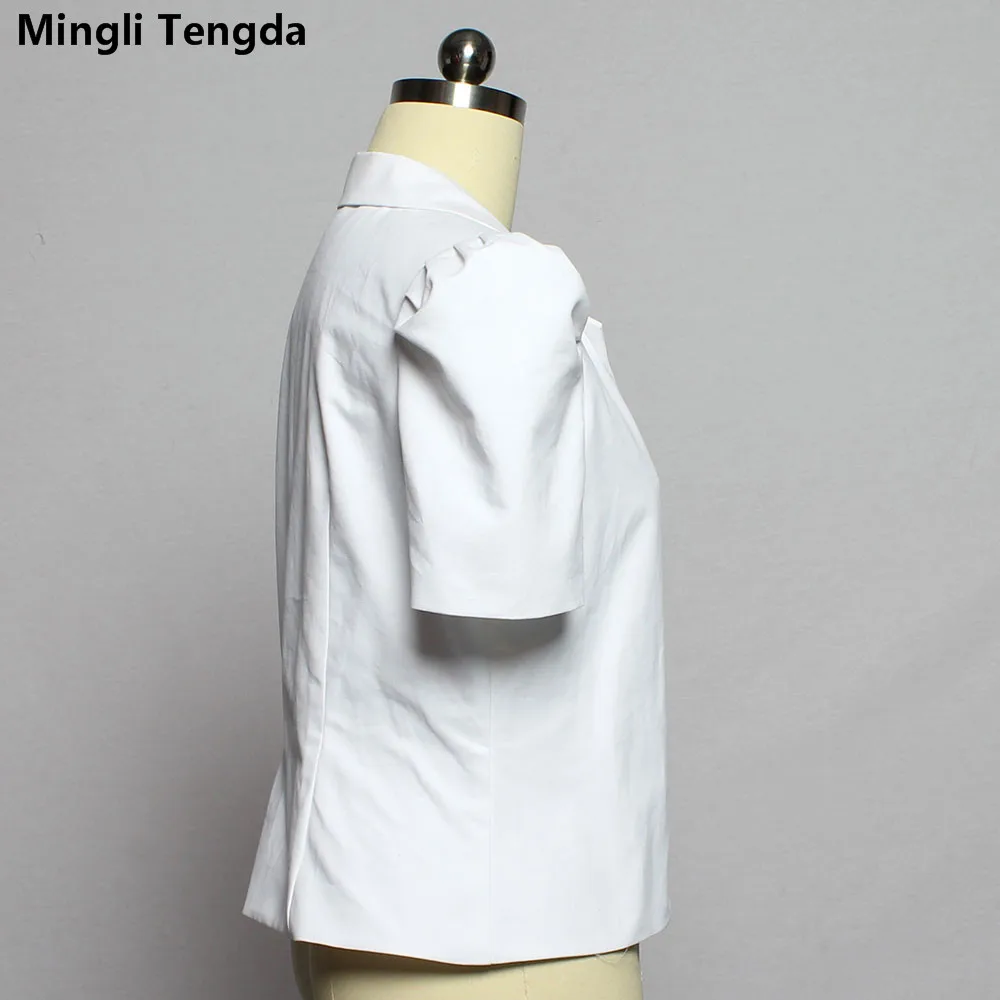 Белая хлопковая куртка mingli tengda накидка с коротким рукавом Болеро для невесты