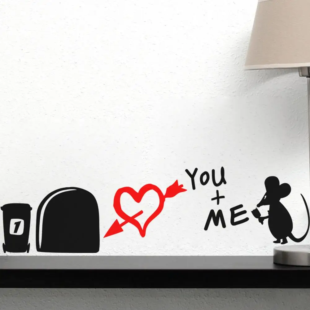 Я так люблю тебя 3d забавные наклейки на стену с изображением мышки для гостиной