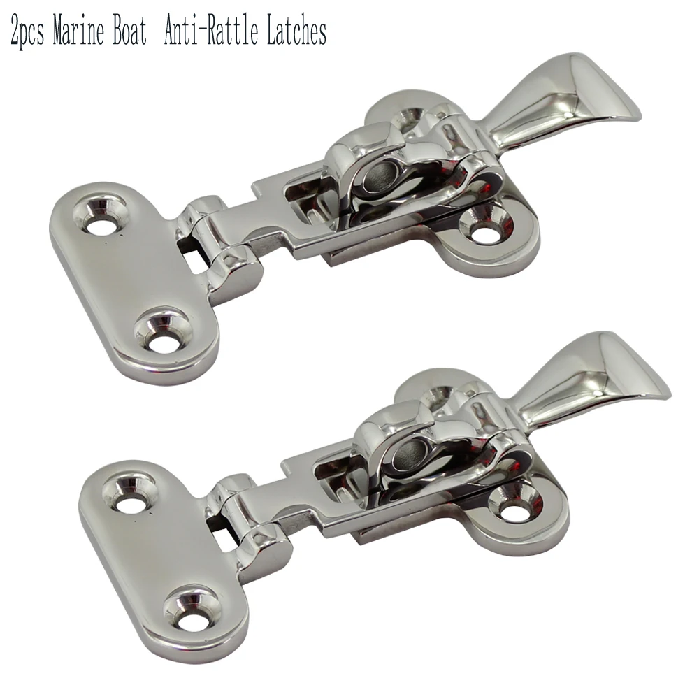 

Marine Boat Lock Cabinet Hatch Anti-Rattle Latch /Fastener Clamp Stainless Steel Deck Hasp 2pcs