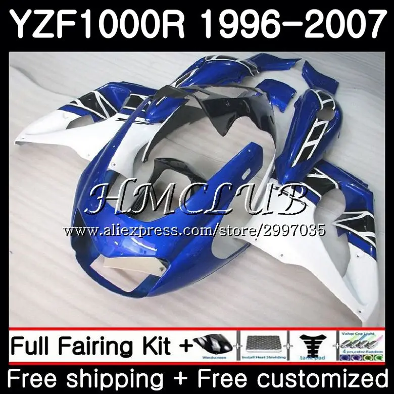 

Thunderace Blue white For YAMAHA YZF 1000R 2002 2003 2004 2005 2006 2007 21HC.18 YZF-1000R YZF1000R 02 03 04 05 06 07 Fairing