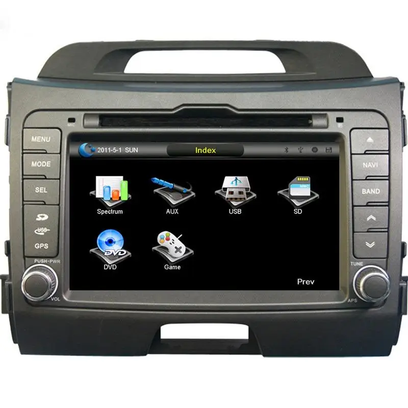 " автомобильный dvd-плеер с gps(опция), USB/SD, AUX, BT/tv, аудио Радио стерео, Автомобильный мультимедийный головной убор для KIA sportage R 2010 2011 2012