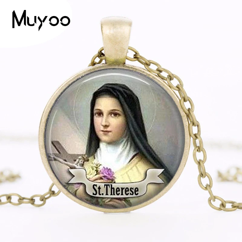 Ожерелье с подвеской логотипом St Therese винтажная цепочка ручной работы чокер