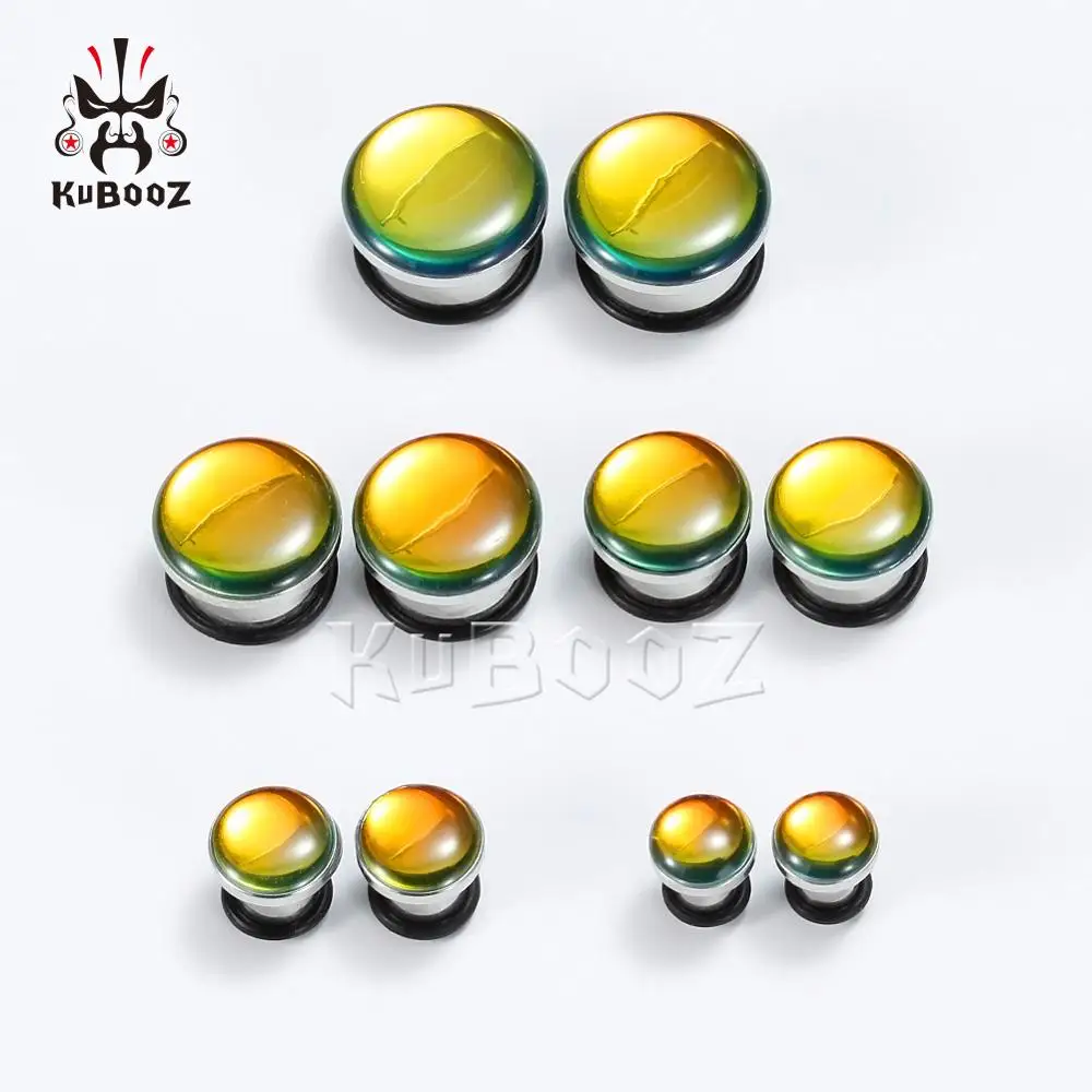 KUBOOZ из нержавеющей стали, тоннель для уха, пробки, измерительные приборы, растяжки, пирсинг, ювелирные расширители, модные серьги, 2 мм до 16 мм, 10 шт./лот