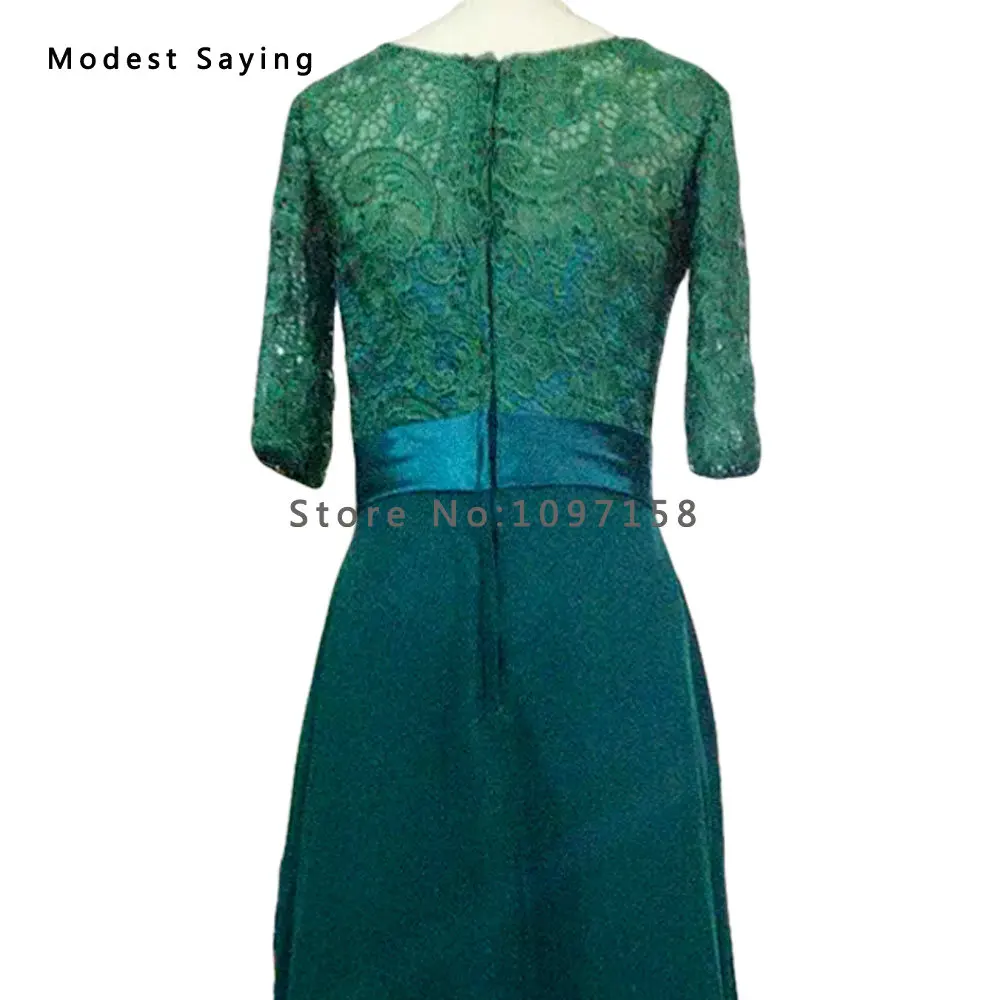 Женское платье с О образным вырезом кружевное вечернее рукавом 3/4 2019|lace evening