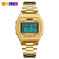 skmei1328 womenmen fashion watch stopwatch luxury digital wristwatch alloy strap business watches 1224 hours relogio masculino