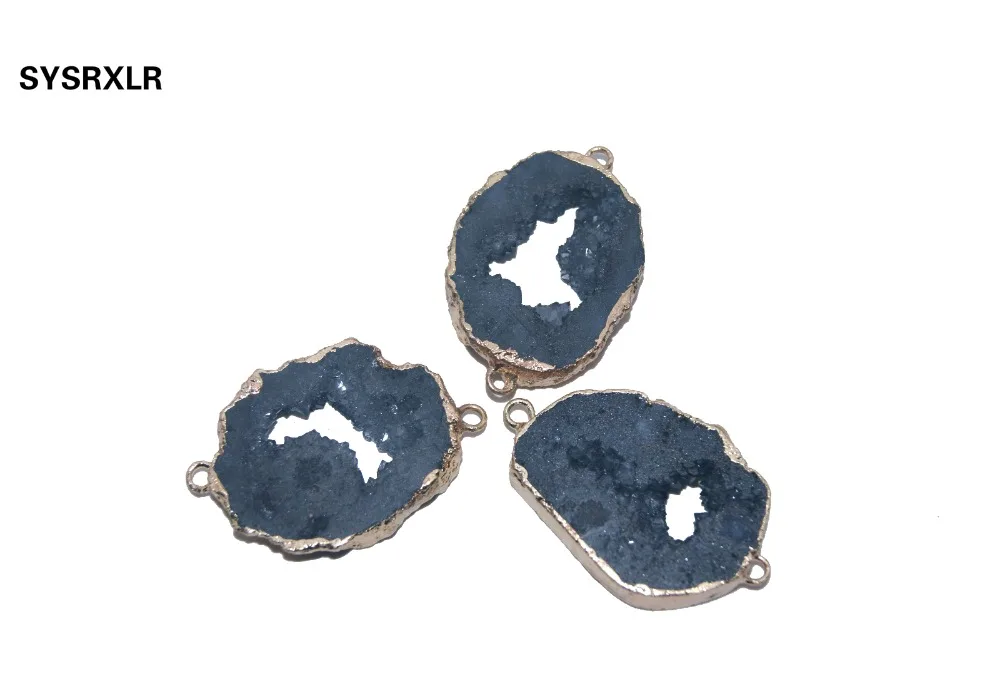 1 шт. Натуральный Drusy красочный кристалл кулон неправильный геодный камень кулон для самостоятельного изготовления ювелирных изделий ожерелье браслет серьги
