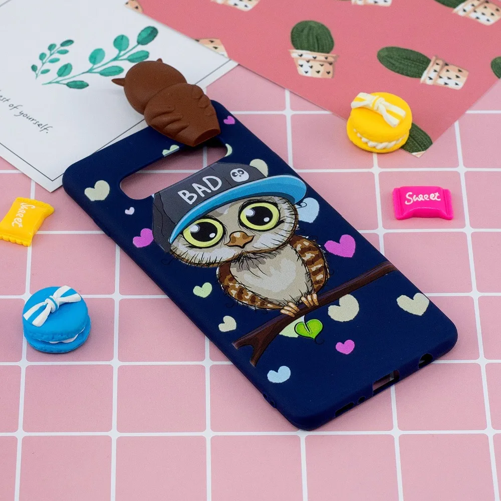 3D Мягкий силиконовый чехол для телефона huawei P30 Pro Honor 10 Lite Galaxy S10 плюс J4 J6 A7 A9 2018 Сова