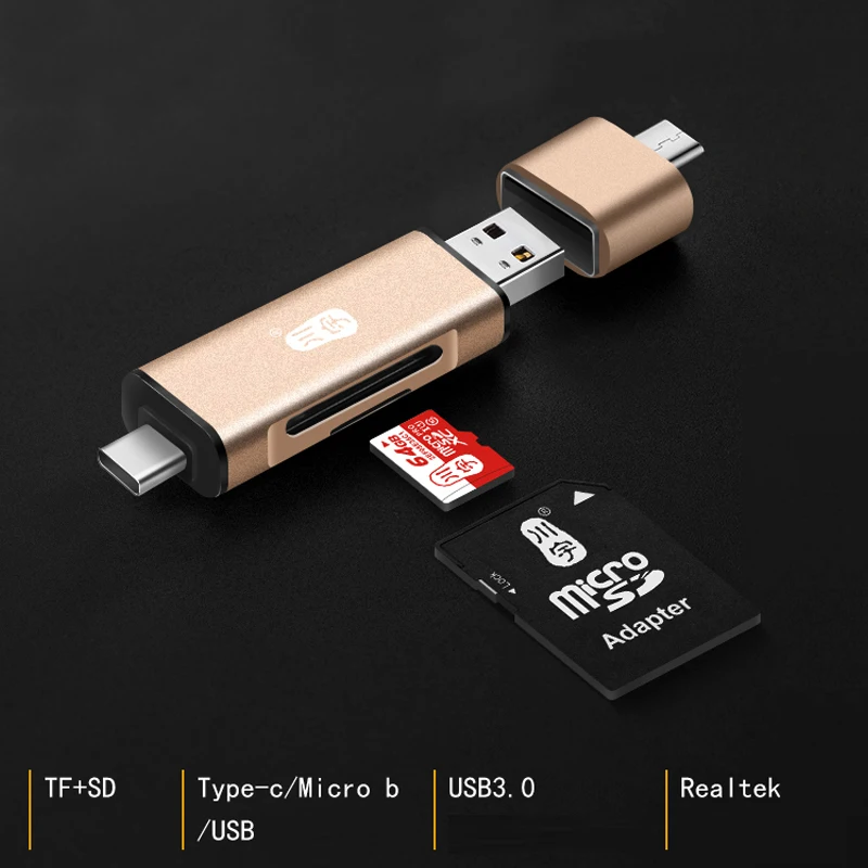 Kawau 3,1 OTG кард-ридер USB Type C MicroUSB адаптер с Micro SD карты/SD карты слот C350 кард-ридер для мобильного телефона