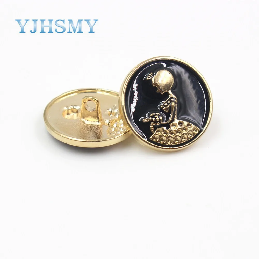 YJHSMY 179202, Модные металлические пуговицы для девочек, аксессуары для одежды ручной работы, пуговицы для швейной одежды, 10 шт./лот