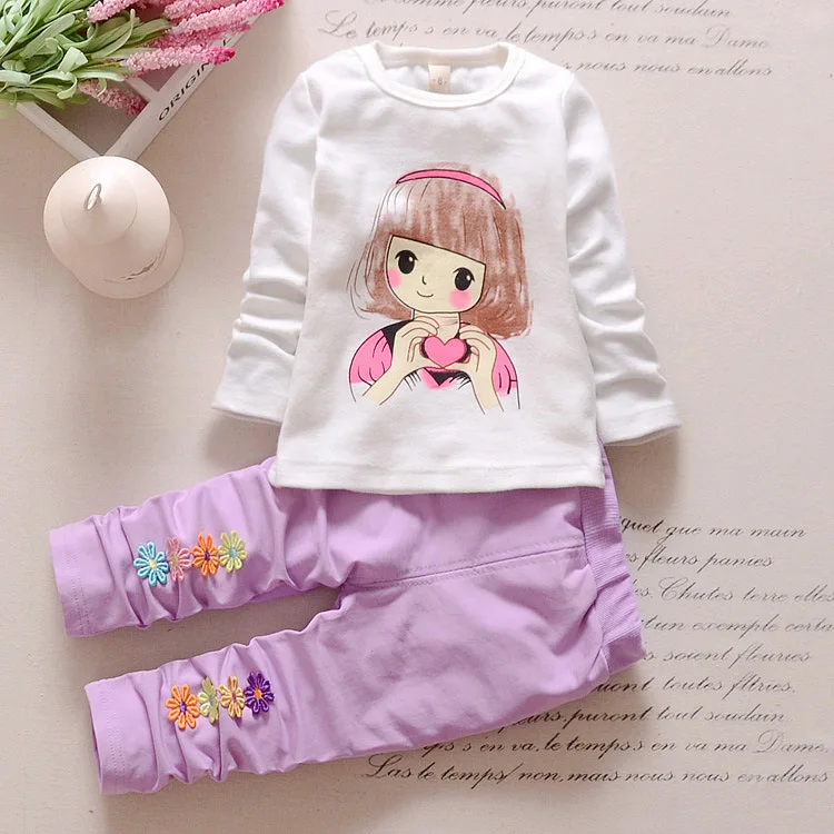 Комплект одежды для маленьких девочек 2018 корейский жилет + футболка с длинным