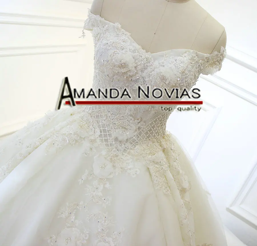 vestido de noiva Amanda Novias роскошное бальное платье с длинным шлейфом Свадебное платье