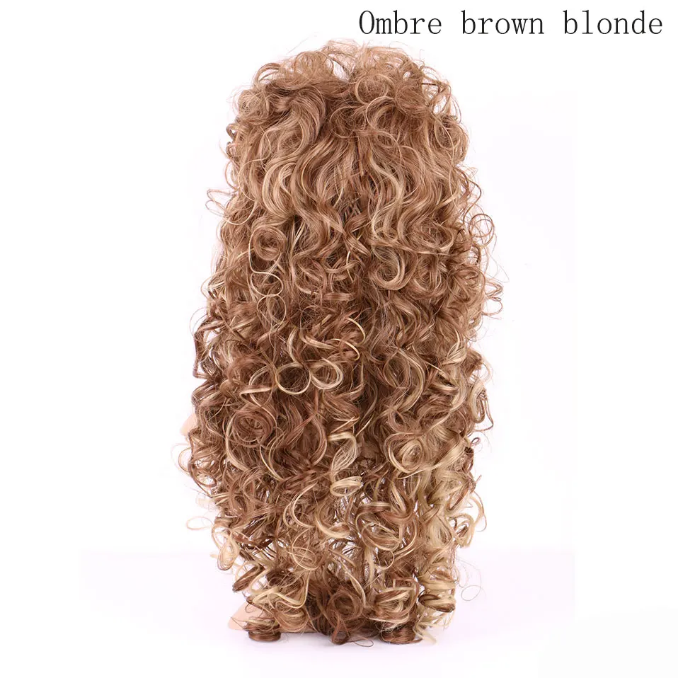 ombre brown blonde S-noilite длинные парики с челкой для женщин прямые вьющиеся Glueless парик синтетические парики Боб Прическа - Цвет: ombre brown blonde