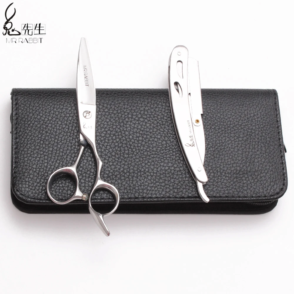 6&quot 17cm 440C Mr Rabbit Micro Sawtooth Silver Hairdressing Scissors Haircut Set Cutting Shears Professional Hair M9123 | Красота и
