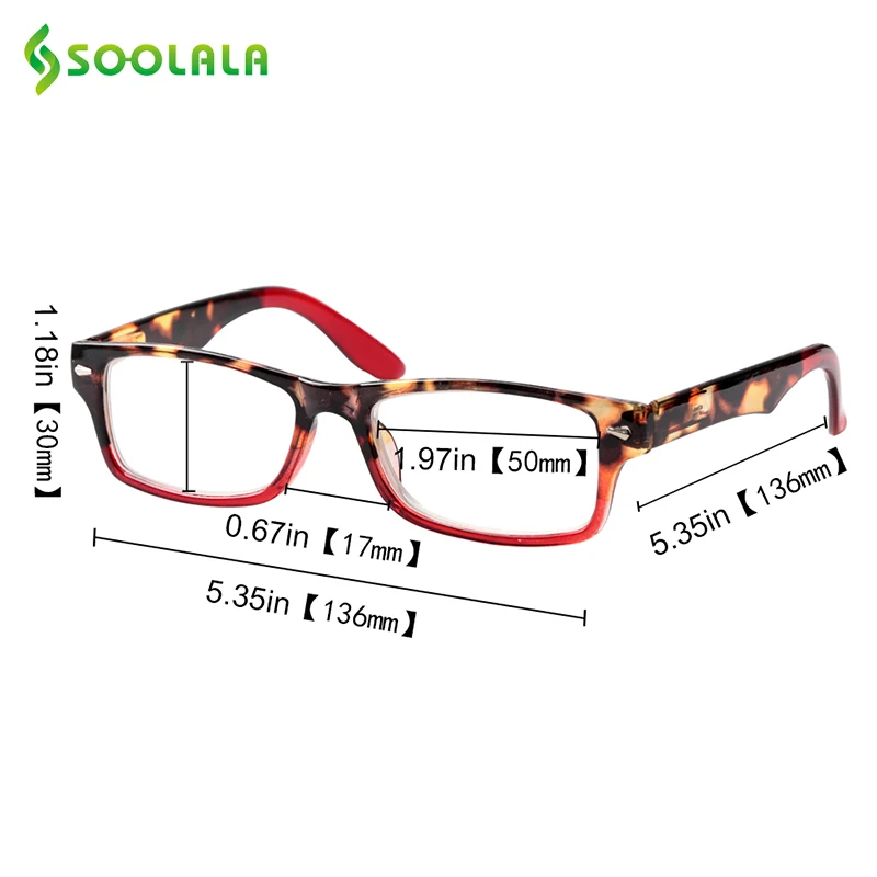 

SOOLALA Tortoise Hit Color Women Men Reading Glasses Full Frame Optics Eyewear Reader Hyperopia Prescription Glasses +1.0 to 4.0