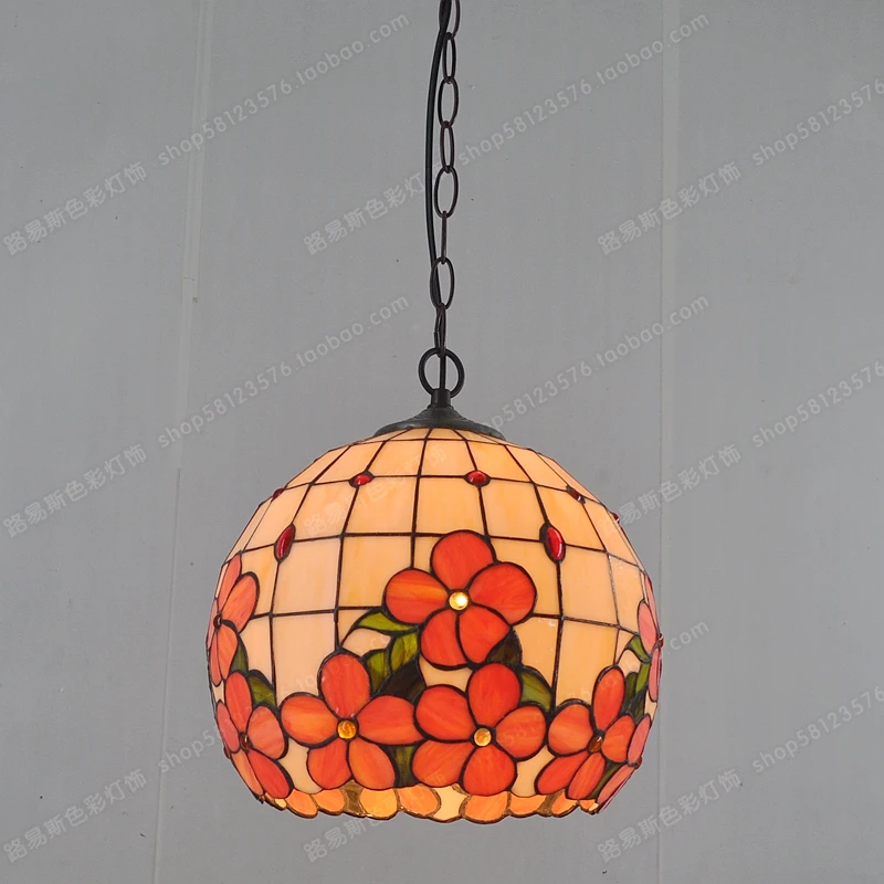 12-inch primary color glass chandeliers rich flowers ball shell Tiffanylamp restaurant lighting Restaurant chandelier with | Лампы и