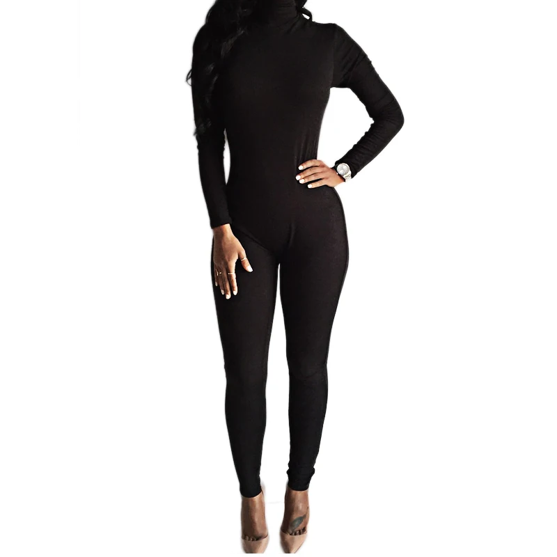 Новое поступление, сексуальный черный облегающий комбинезон, женский комбинезон, тонкий цельный комбинезон с длинным рукавом, комбинезон Macacao