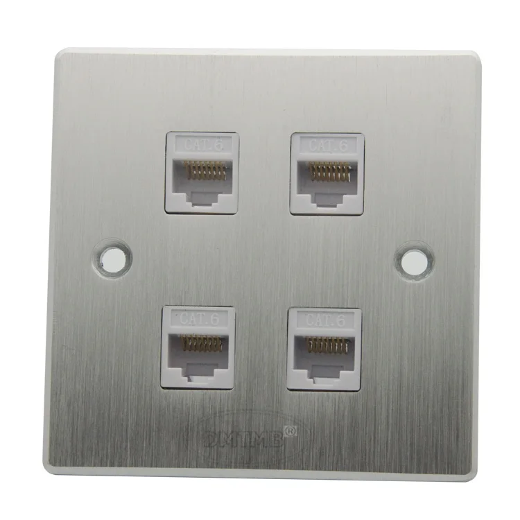 Алюминиевая настенная пластина с 4 X RJ45 и поддержкой DIY|wall plate|rj45 platerj45 wall plate |