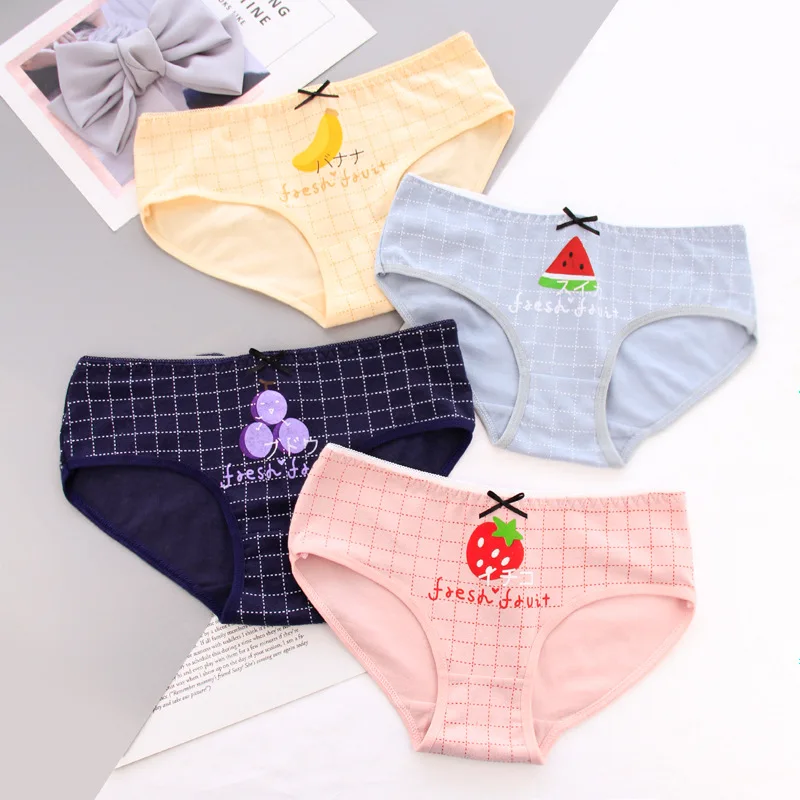 Girl Young Ladies Student female cotton panties briefs Strawberry print Women underwear ladies underpants lingerie |