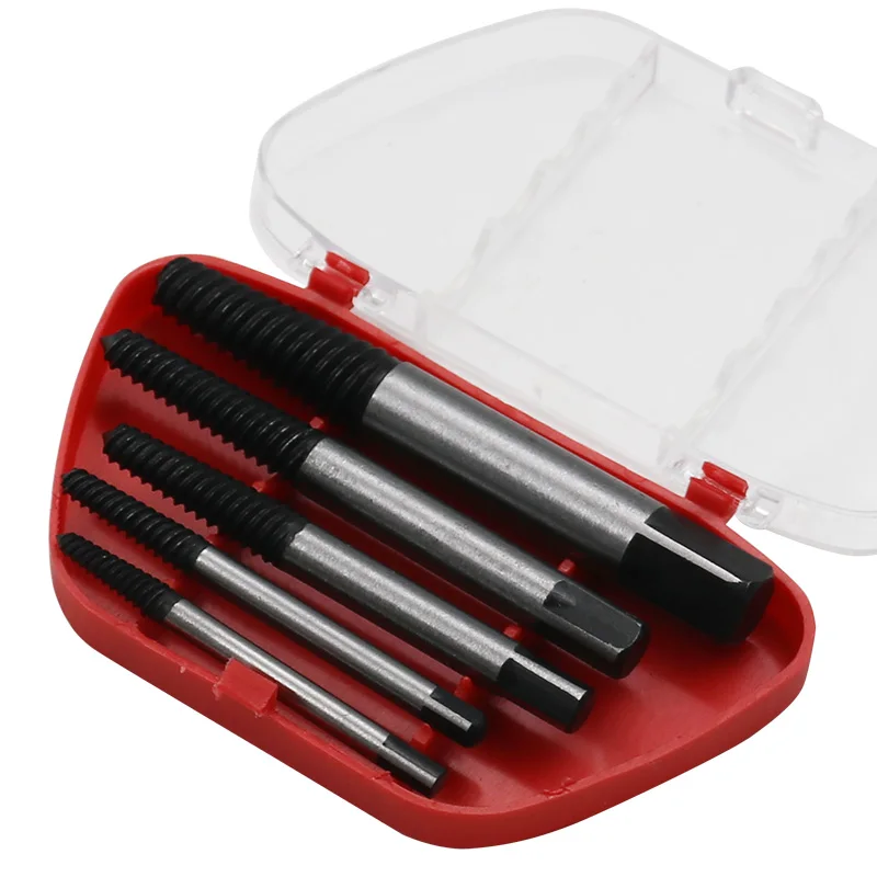 

5pcs/Case HSS Double Side Screw Extractor Center Drill Bits Guide Set Broken Damaged Bolt Remover Removal Speed Easy Out Set