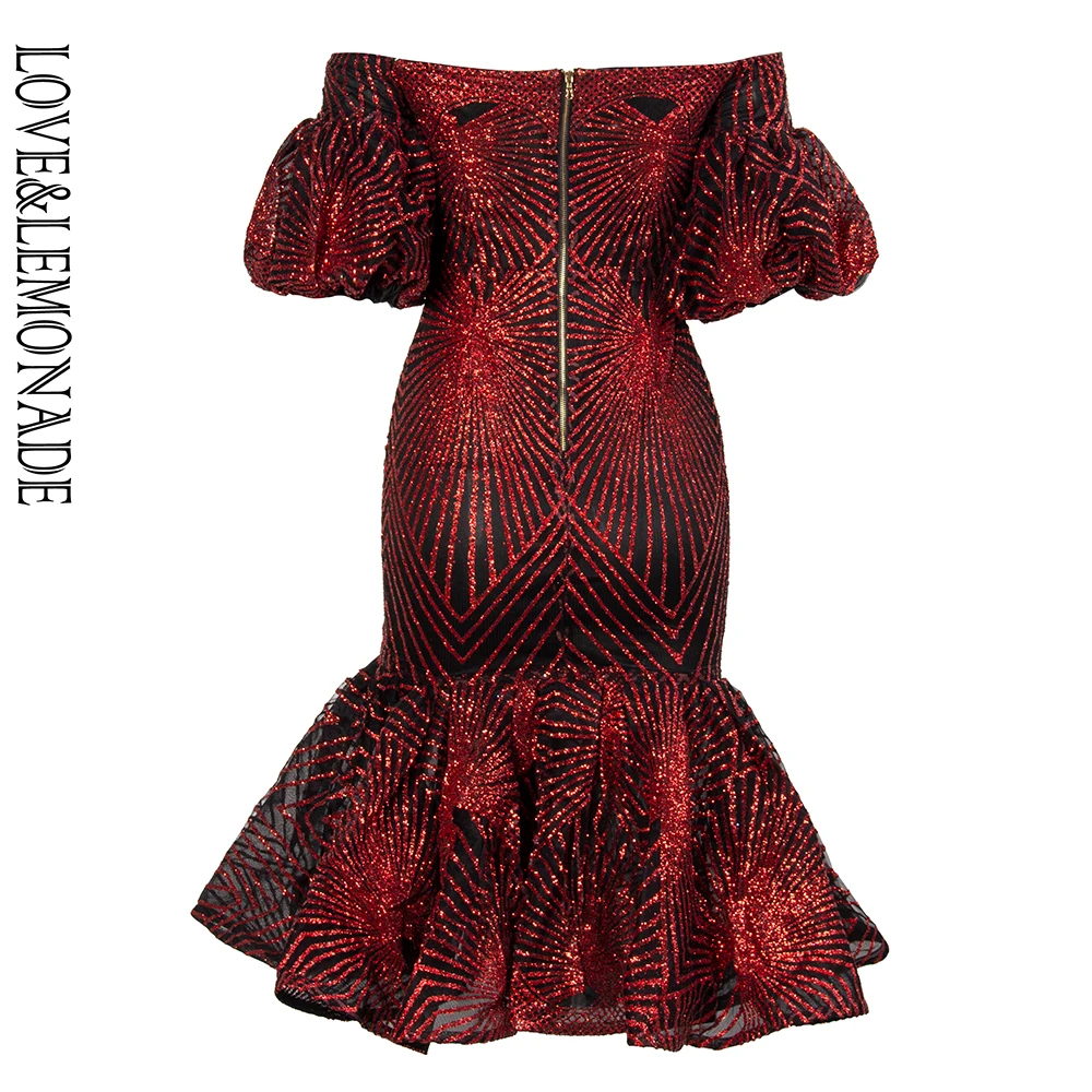 LOVE &amp LEMONADE Сексуальные темно-красные облегающие вечерние платья без бретелек с