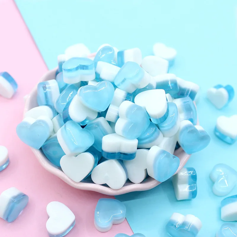 10 шт. имитация в виде сердца и полимерные Стразы плоские с оборота кабошоны