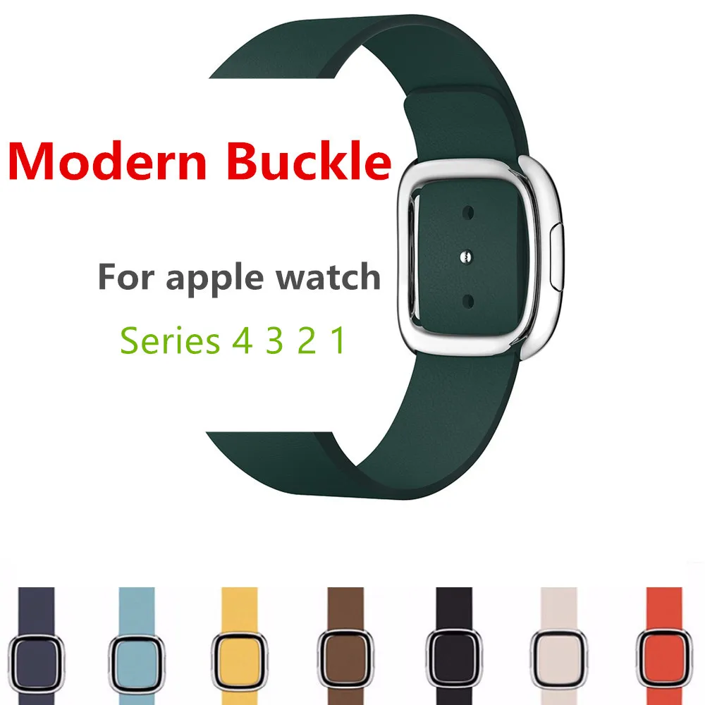 Современный стиль ремешок с пряжкой для apple watch band 4 44 мм 40 браслет из натуральной