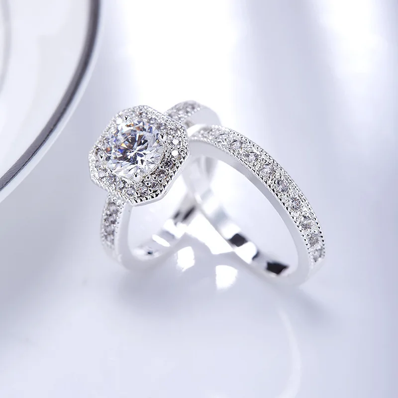 YOLO Jewels Пара кольца кубического циркония люкс для Для женщин Титан кольцо мужчин