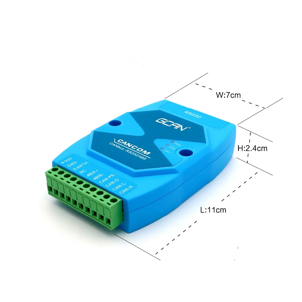 GCAN-207 Converter Gateway Make Rs232 Or Rs485 Devices Connected To Can Bus Real-Time Data Transmission