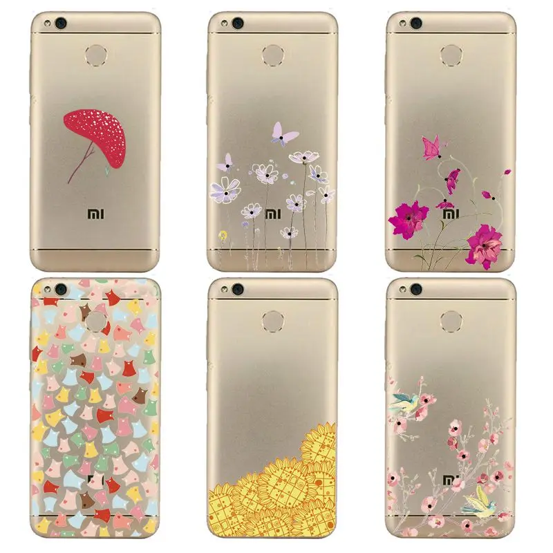 Мягкий прозрачный чехол для телефона из ТПУ с грибами xiaomi redmi 4x 4a note5a note4x 5S mi6 note3