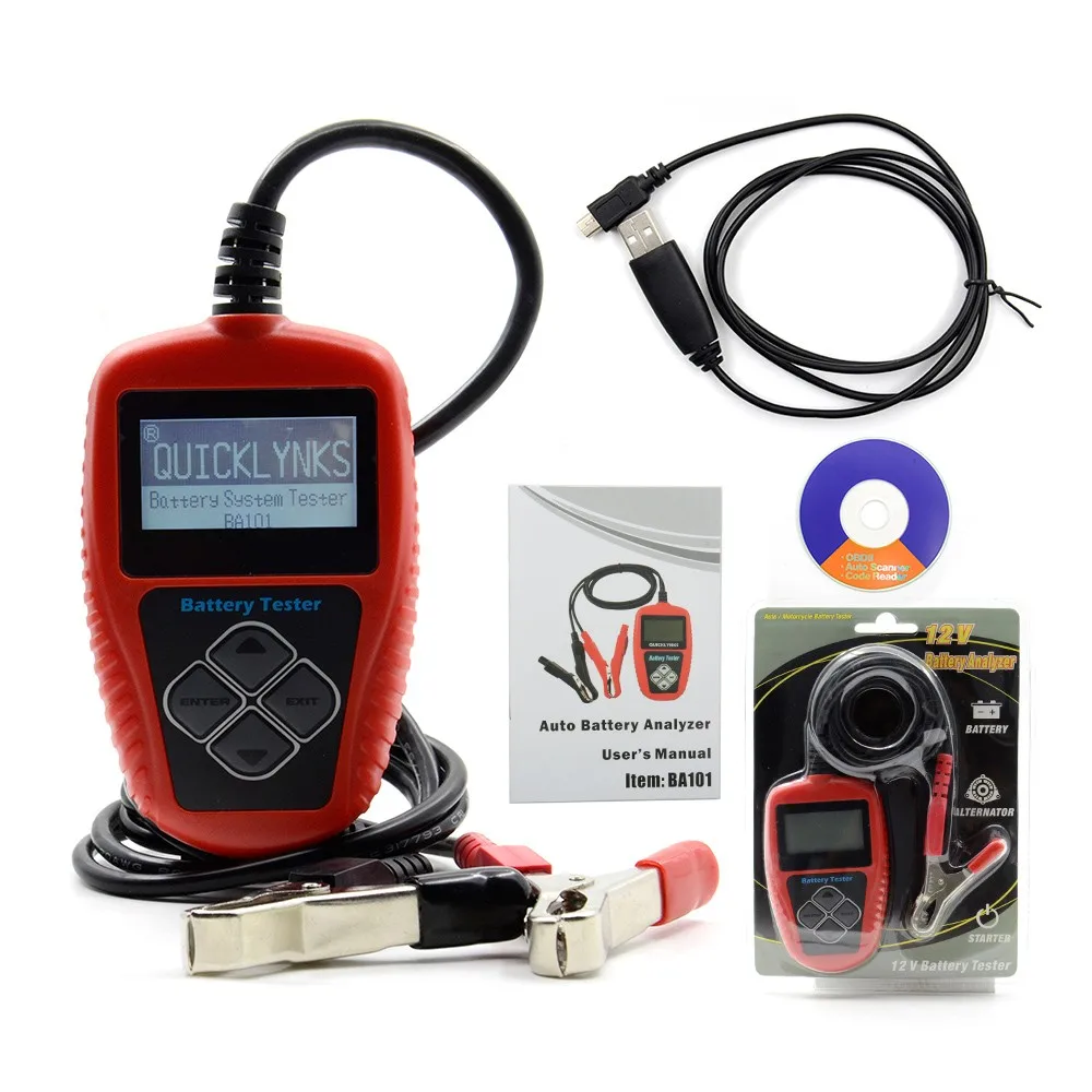 Анализатор автомобильной батареи QUICKLYNKS BA101 12 В|quicklynks ba101|auto battery testercar tester analyzer |