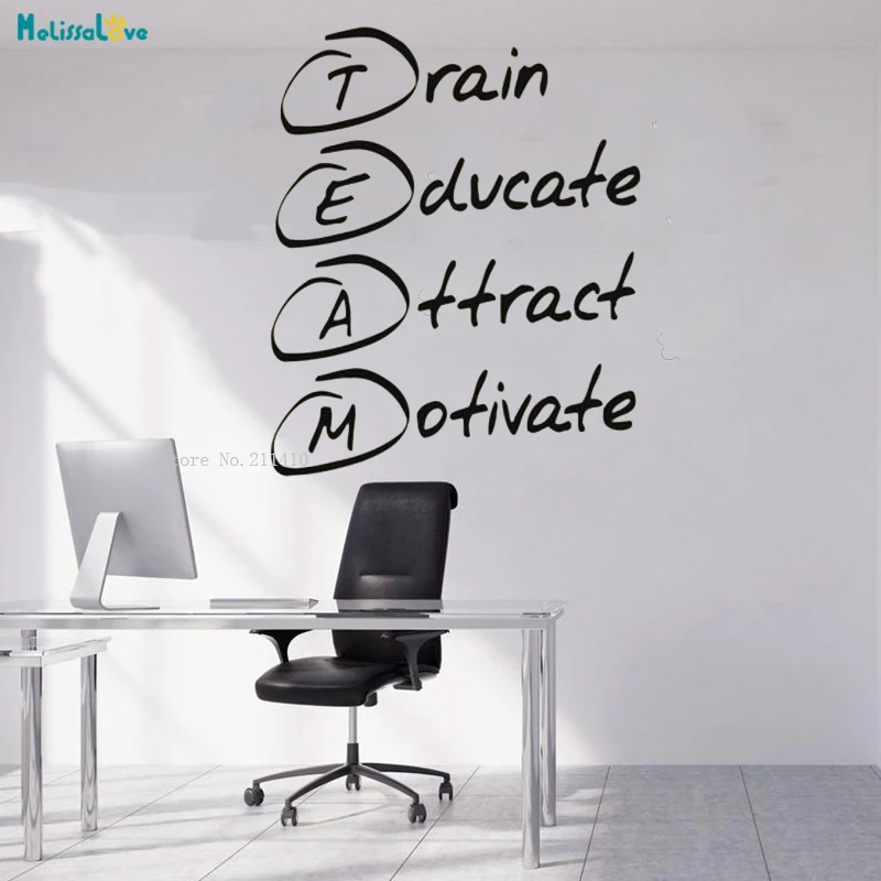 Наклейка на стену с мотивацией команды вдохновляющее украшение для офиса поезда