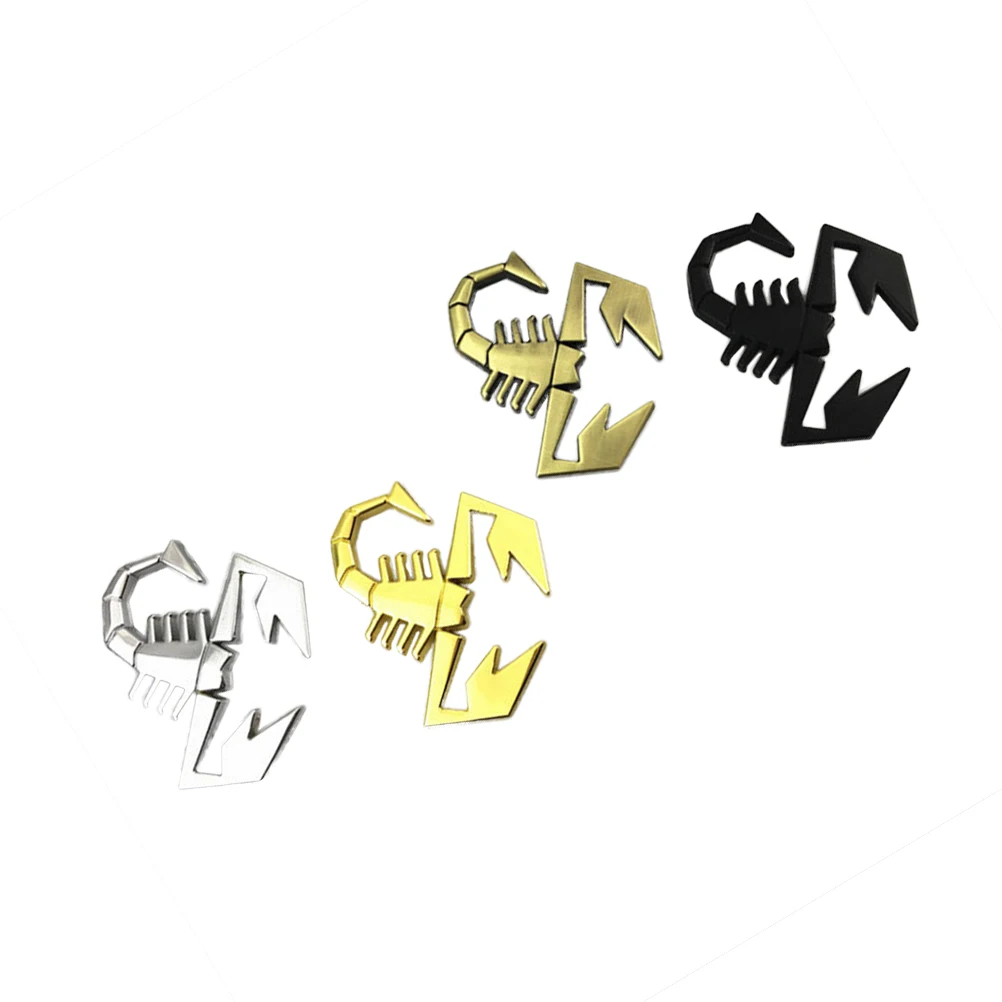 Упаковка из 4 модных стильных металлических стикеров в форме скорпиона