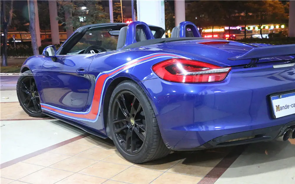 Углеродное волокно боковая юбка бампер сплиттер для porsche 718 2016 up стайлинга